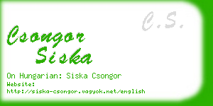 csongor siska business card